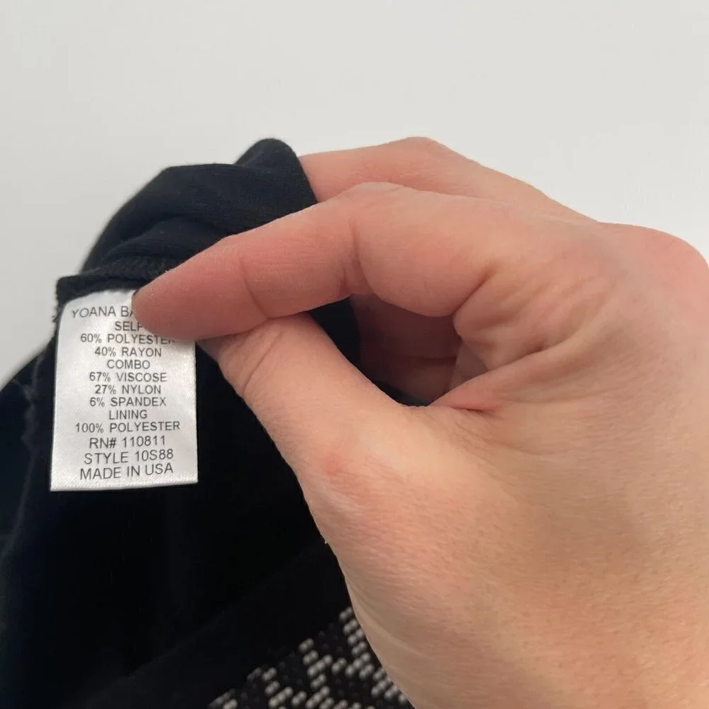 Yoana Baraschi Skirt 6 Womens Business Casual Classic Black Short Zipper Texture